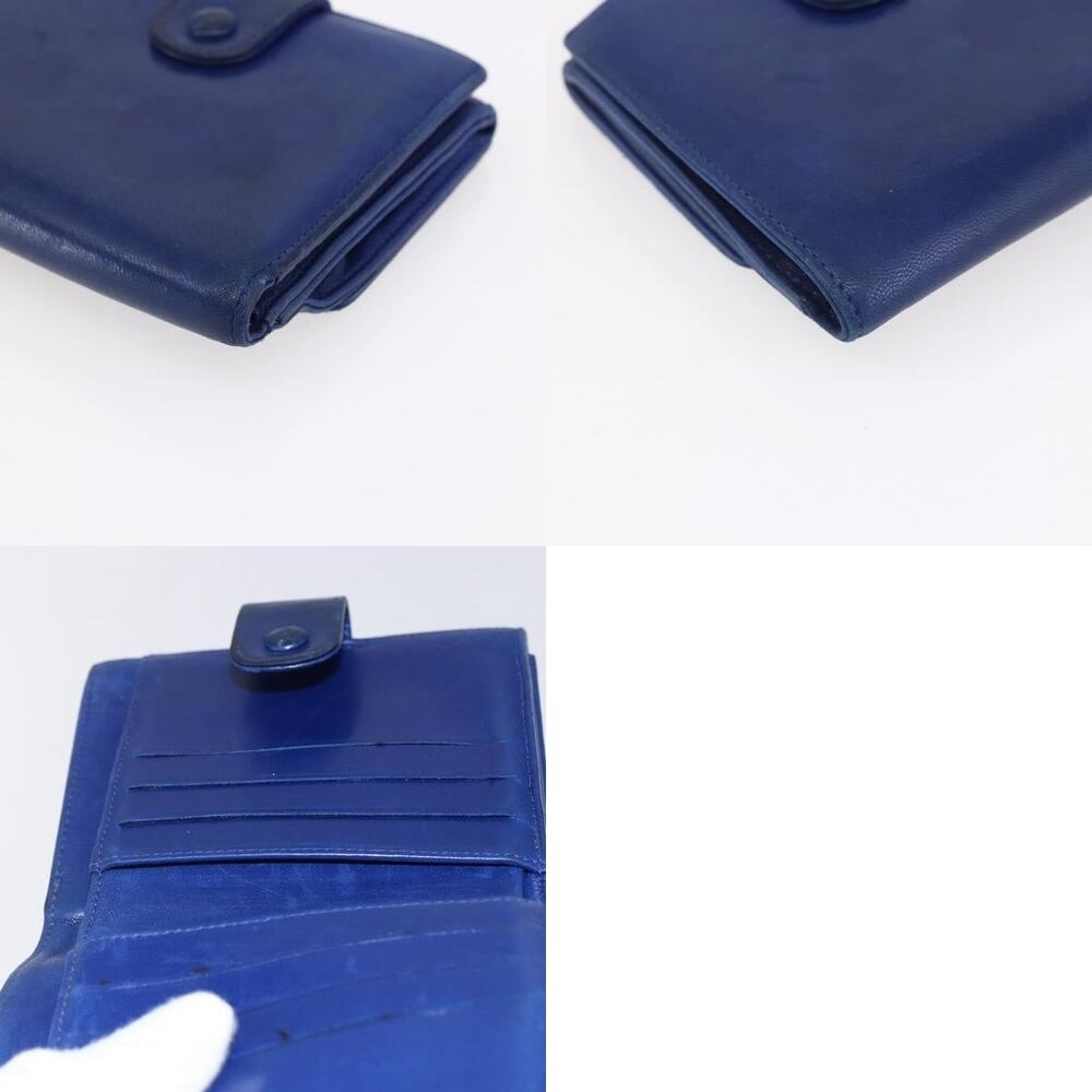 Chanel Bifold Wallet Lamb Skin Blue CC - Picture 6 of 6